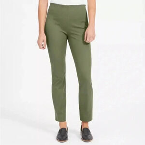 Everlane Cropped Career Pants Zip Ankle Green Casual Size 8